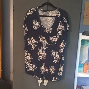 Maurices Navy Floral Blouse